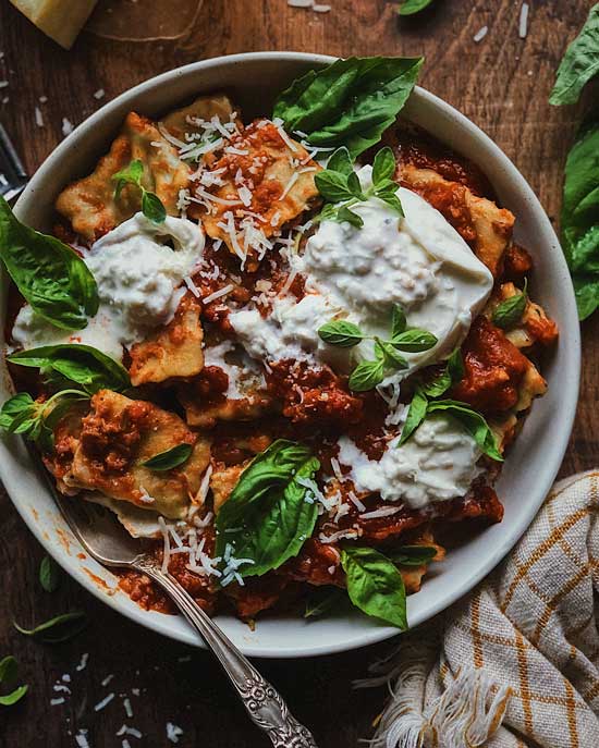Pâtes à l'italienne tomate basilic 